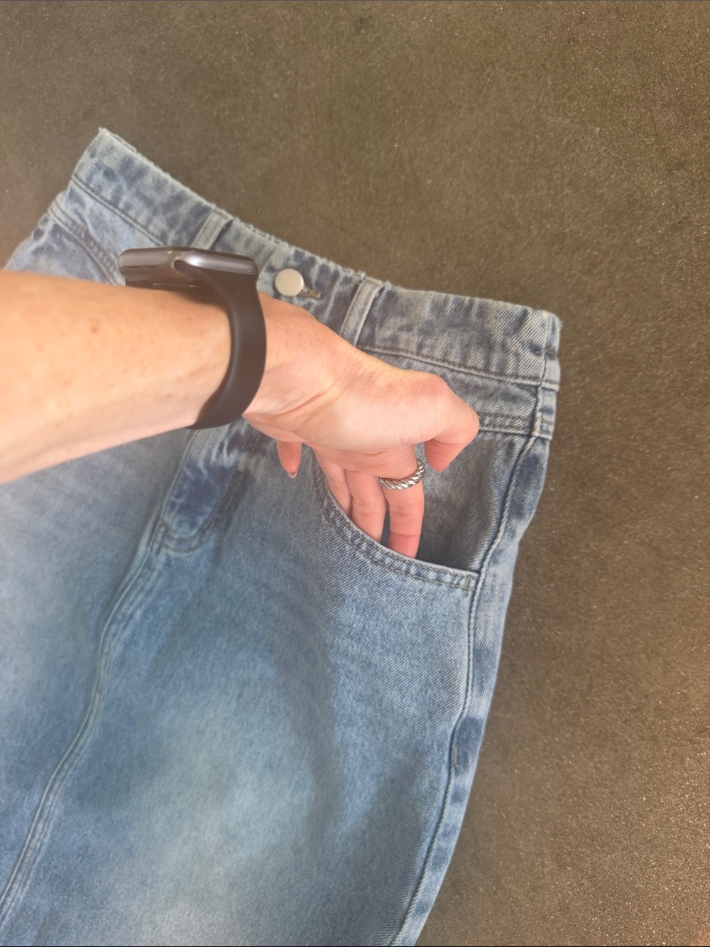 12th Tribe Light Blue Denim Maxi Skirt - Picture 4 of 5